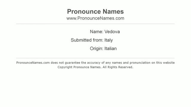 How to pronounce Vedova (Italian/Italy) - PronounceNames.com смотреть онлайн