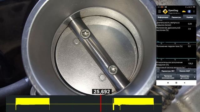 Адаптация дроссельной заслонки. смотреть онлайн