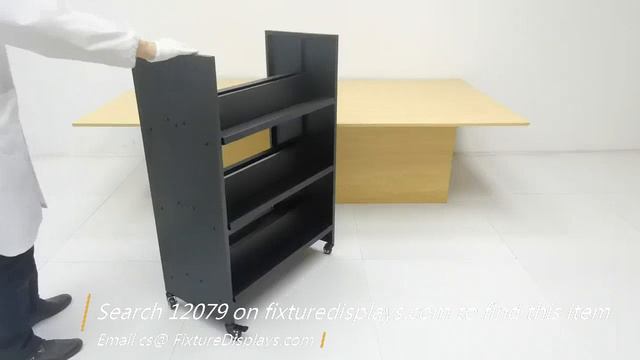 12079 two sided metal book cart library cart fixturedisplays m4a 3d Instructions смотреть онлайн