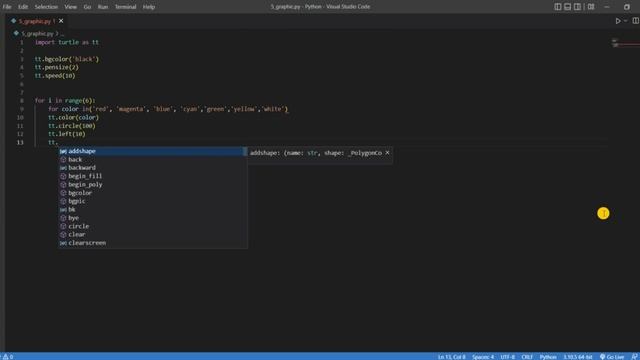 Python graphics turtle смотреть онлайн