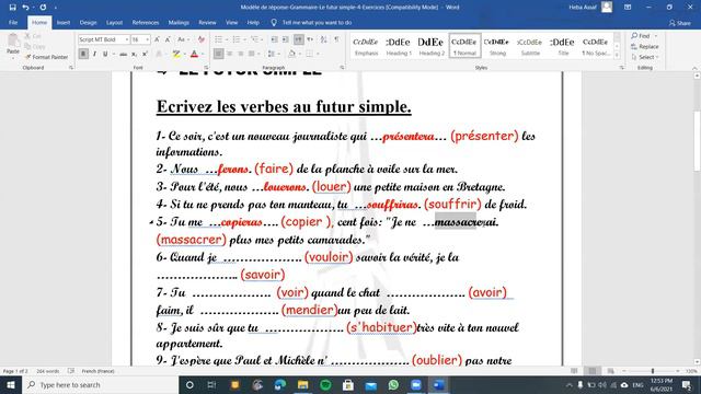 Fr-G8-Le futur simple-Exercices смотреть онлайн