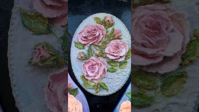 Сделала объёмные панно с розами .Если нравятся ,можете забрать себе за вознаграждение .