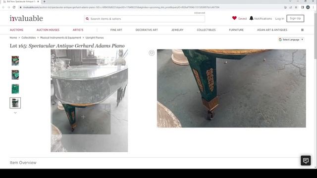 Malachite Piano by Gerhard Adam being auctioned on 7th January 2023 смотреть онлайн