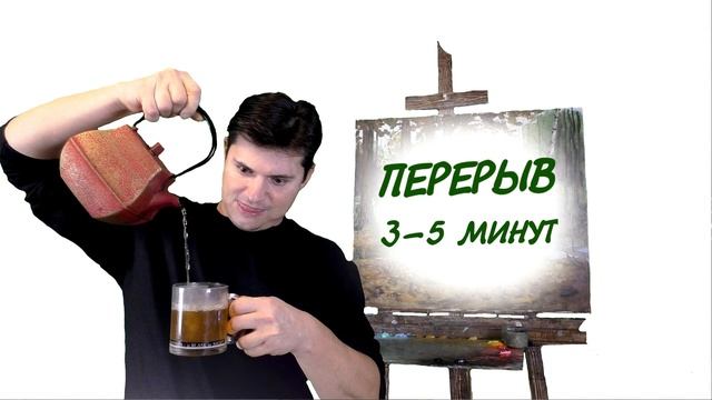 Картина маслом РАННЯЯ ВЕСНА №3 ► Как рисовать деревья, снег, воду смотреть онлайн