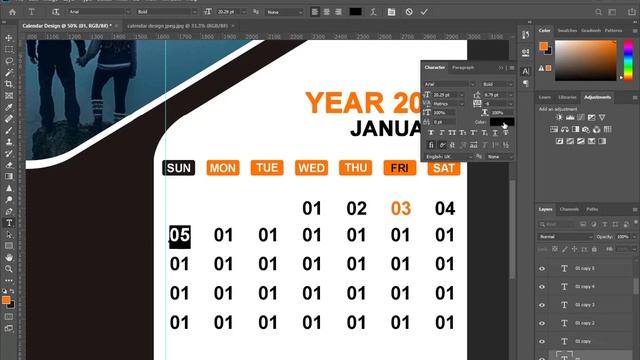 How To Create a Professional Desk Calendar in Photoshop cc смотреть онлайн