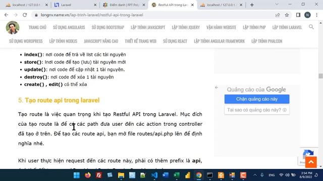 Restful API trong Laravel смотреть онлайн