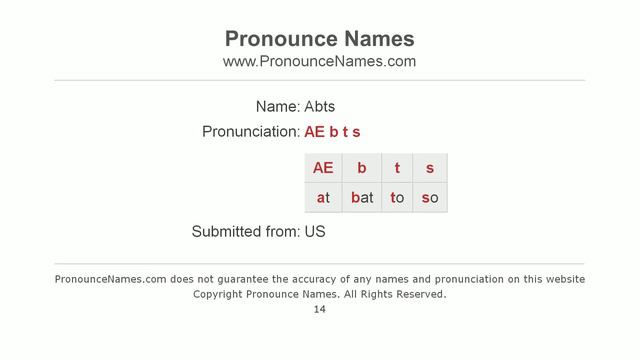 How to Pronounce Abts - PronounceNames.com смотреть онлайн