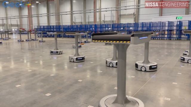 Сортировочные роботы Geek+ s20c на складе сортировочного центра СДЭК в Петербурге смотреть онлайн