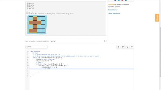 Technical Interview Question: Island Perimeter [LeetCode] смотреть онлайн