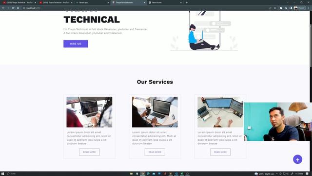 React way to create Scroll To Top Button ? React Multi-page Website in Hindi #13 смотреть онлайн