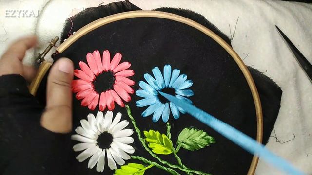 হ্যান্ড রিবন এমব্রয়ডারি | Hand Ribbon Embroidery | EZY KAJ |