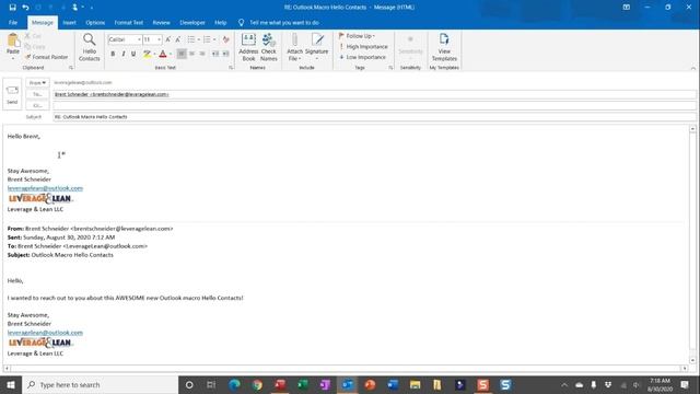 Outlook Hello Contacts | VBA Macro #33 смотреть онлайн