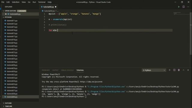 Python Tutorial for Beginners in Hindi | Enumerate Function in Python | Python Enumerate Function смотреть онлайн
