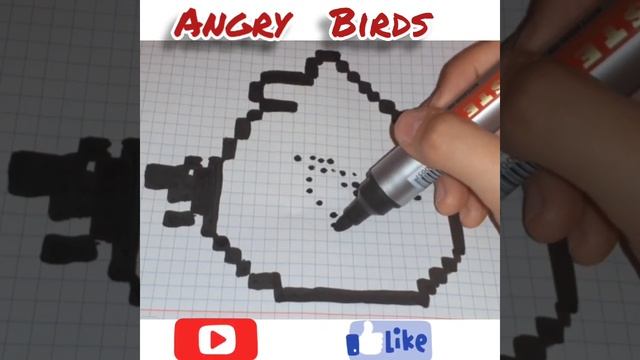 Как нарисовать по клеточкам Angry Birds(Red)? смотреть онлайн