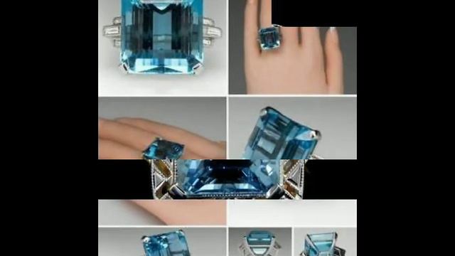 most expensive Aquamarine, Diamond, White Gold Ring. Estate Jewelry смотреть онлайн