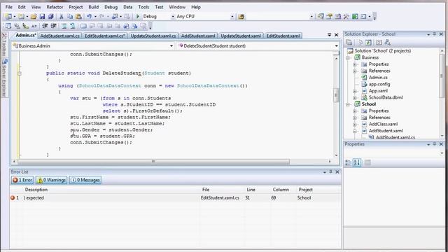 Tutorial 21 - Visual Studio 2008, Linq to SQL, C#, and WPF смотреть онлайн