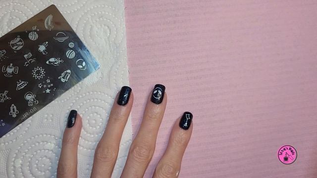 Space gel nails ?????|| Easy stamping gel nails art смотреть онлайн