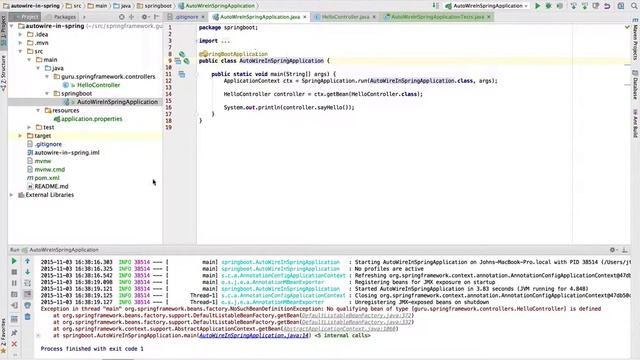 Spring Autowire NoSuchBeanDefinitionException Under Spring Boot смотреть онлайн