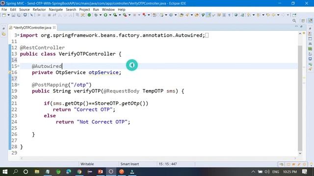 #OTP #OTPVerification Verification of OTP in Server-side Spring Boot APP