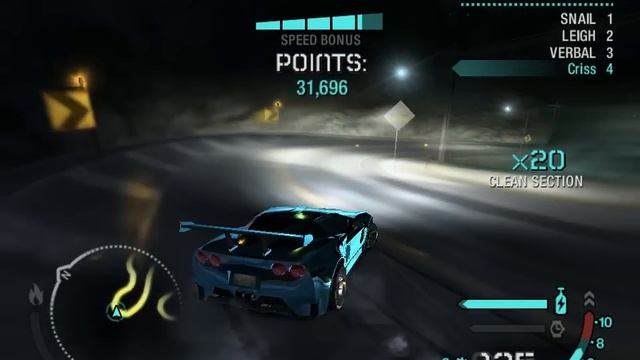 NFS Carbon 1m canyon drift Chevrolet Corvette смотреть онлайн