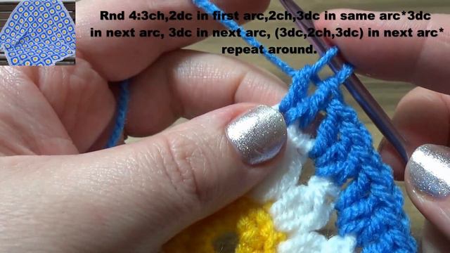 How to crochet easy daisy in blue blanket afghan by marifu6a for beginners смотреть онлайн