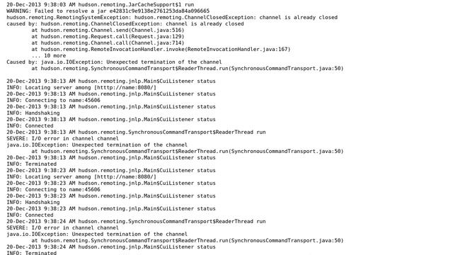 Jenkins Linux Slave error: SEVERE: I/O error in channel channel смотреть онлайн