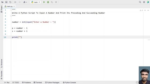 Write A Python Script To Input A Number And Print Its Preceding And Succeeding Number смотреть онлайн