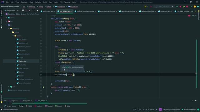 Electricity Billing System | Java Project | Creating Bill Details class смотреть онлайн