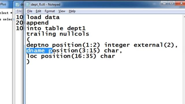 SQL: SQL* Loader (Fixed Position File) смотреть онлайн