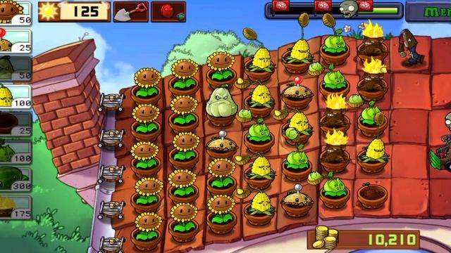 Зомби против растений уровень 9 крыша. Plants vs Zombie level 9 roof. смотреть онлайн