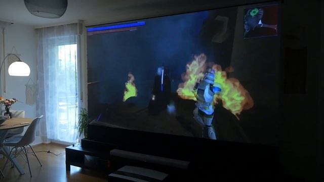 #XGIMI Aura 4K UHD Ultra Short Throw Laser Projector and vividstorm s pro  on the night light