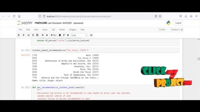 Python Machine Learning Project - Personalized Recommendation System - ClickMyProject смотреть онлайн