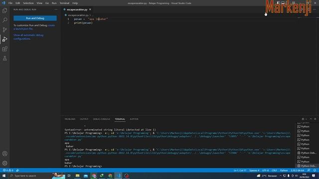 Belajar Python 20 - Escape Characters (karakter pelarian) смотреть онлайн