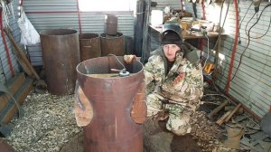 Начинаем варить печку в БАНЮ ТРУБА В ТРУБЕ