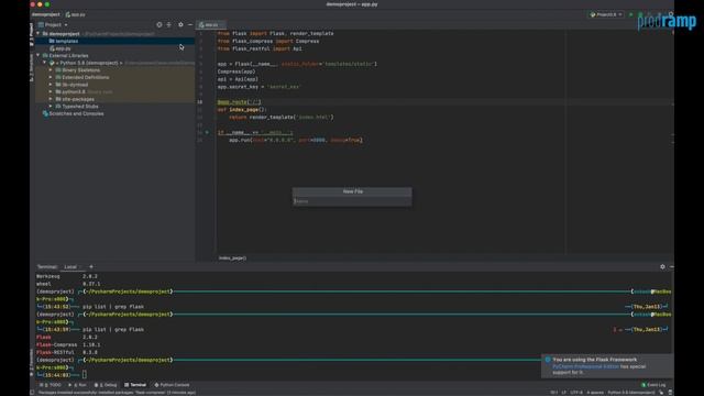 Quickly develop python app in PyCharm with Flask based static content in Conda python 3.8 runtime смотреть онлайн
