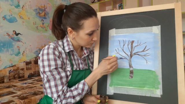 Уроки рисования для детей от 3х лет. Весеннее дерево смотреть онлайн