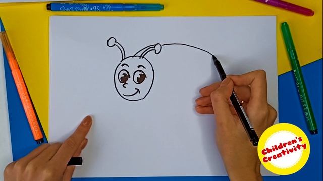 Урок #4.Рисунки для детей. Рисуем божью коровку.? Lesson #4. Drawings for children. Draw a ladybug. смотреть онлайн