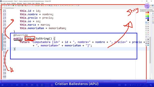 Clase y Objetos en JAVA crear clases y Objetos Atributos toString setter y getter ej Computadora смотреть онлайн