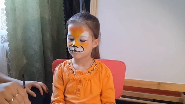 Аквагрим, рисуем тигра. Face painting, tiger. It's simple. смотреть онлайн
