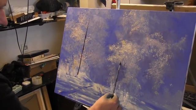 Мастер-класс по живописи маслом №42 - Зимний пейзаж. Как рисовать. Урок рисования Игорь Сахаров смотреть онлайн