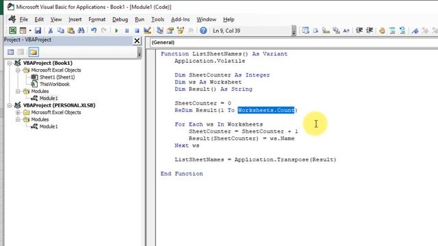 Dynamic Array User Defined Function To Return All Sheet Names смотреть онлайн