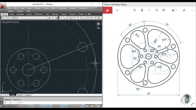 #28 || AUTOCAD MECHANICAL PRACTICE DRAWING || смотреть онлайн