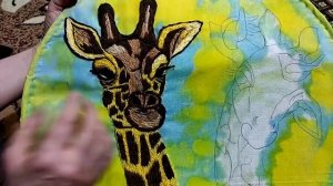 Процесс вышивки гладью (шерстью + мулине) / ЖИРАФ / поэтапная вышивка - Hand Embroidery