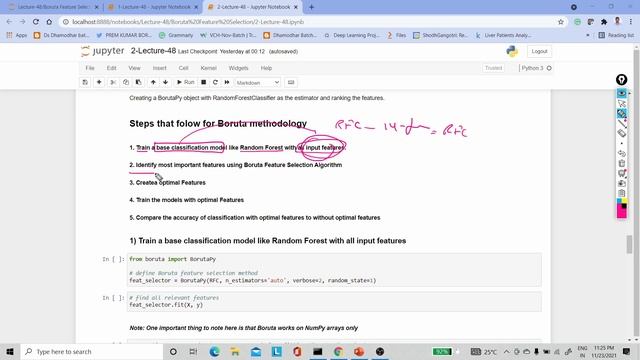 Lecture-48: Boruta Feature Selection Algorithm with python смотреть онлайн