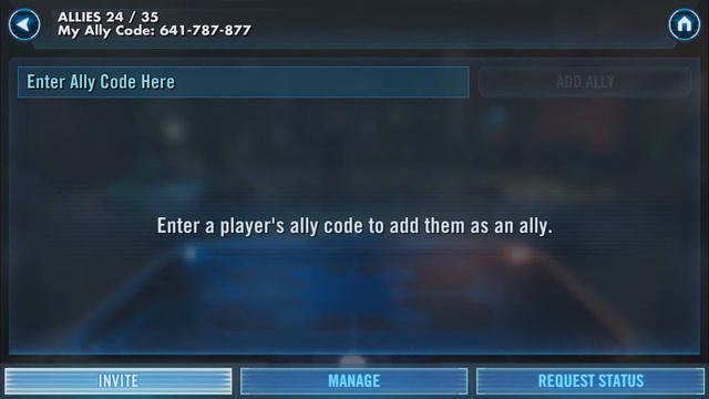 Star Wars Galaxy Of Heroes ALLY CODE