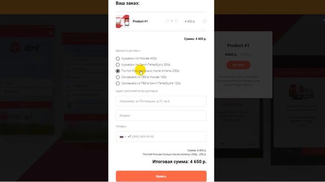 Меняем поля ввода в корзине при выборе доставки в Tilda смотреть онлайн