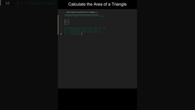 Calculate the Area of a Triangle Code in Python | Python Code Examples | Python Coding Tutorial смотреть онлайн