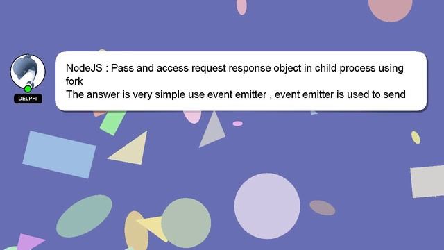 NodeJS : Pass and access request response object in child process using fork смотреть онлайн