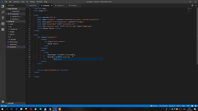 Панда тетрис - PHP - сохраняем данные в базу смотреть онлайн