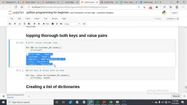 22 python tutorial | Key-Value by loop in python dictionary | key & value in dictionary | in hindi смотреть онлайн